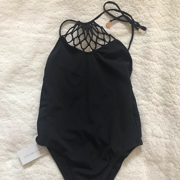 NWT | Stella McCartney | Black Mesh One Piece Swimsuit Size Small - Picture 2 of 11